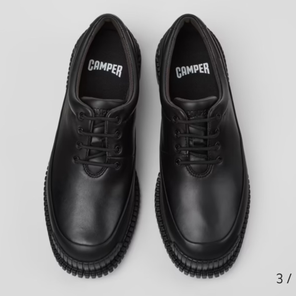 Camper Black Leather Oxfords